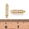 Brass Micro Pave Clear Cubic Zirconia Connector Charms KK-N261-79G-3