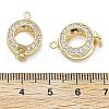 Brass with Clear Cubic Zirconia Fold Over Clasps KK-Z080-11G-3