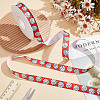 20 Yards Sport Ball Printed Polyester Volleyball Grosgrain Ribbon OCOR-WH0085-75A-02-5
