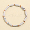 Column Natural Howlite Beads Stretch Bracelets for Women Men TJ6393-1-1