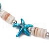 Sea Turtles and Starfish Natural Freshwater Shell Beads Bracelets BJEW-JB11884-6
