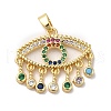 Brass Micro Pave Colorful Cubic Zirconia Pendants KK-E068-VA187-2-2