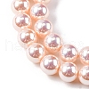 UV Plating Pearlized Glass Pearl Beads Strands GLAA-F128-01B-T09-3