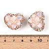 Heart Shape Polymer Clay Pave Rhinestone Beads RB-T018-03D-3