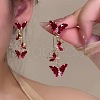 Butterfly Alloy Rhinestone Dangle Stud Earrings FS-WGD32A6-01-1