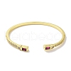 Brass Micro Pave Clear Cubic Zirconia Open Cuff Bangles BJEW-Z061-09B-2