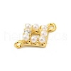 Rack Plating Brass Clear Cubic Zirconia Connector Charms KK-S396-06F-2