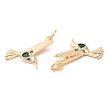 Brass & Glass & Cubic Zirconia Pendants KK-G468-46G-2