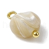 Natural Trochus Shell Nuggets Charms with Brass Loops PALLOY-JF03586-01-4