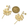 201 Stainless Steel Dandelion Dangle Stud Earrings with Brass Pins EJEW-TA00387-3