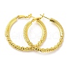 Rack Plating Brass Beaded Hoop Earrings for Women EJEW-D059-10G-1