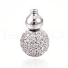 925 Sterling Silver Micro Pave Clear Cubic Zirconia European Clasps STER-T007-142P-1
