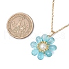 Glass & Glass Pearl Beads Pendants Necklaces for Women NJEW-MZ00106-4