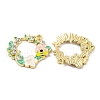 Rack Plating Alloy Enamel Pendants FIND-M020-03H-G-2