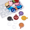 DIY Flat Round Pendant Making Kits DIY-TA0008-46-4