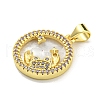 Brass Micro Pave Clear Cubic Zirconia Pendants KK-K354-04G-06-2
