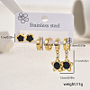 3 Pairs Flower Stainless Steel Earring Sets ZH5576-1-5