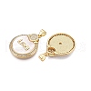 Brass Micro Pave Clear Cubic Zirconia Pendants KK-N254-187G-2