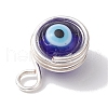 Copper Wire Warpped Handmade Lampwork Pendants PALLOY-JF02671-02-4