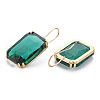 Faceted Rectangle Glass Dangle Earrings EJEW-Q021-002-3