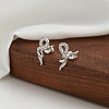 925 Sterling Silver Micro Pave Clear Cubic Zirconia Stud Earrings STER-P065-04P-2