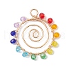Chakra Baking Paint Glass Pendant PALLOY-JF02745-02-1
