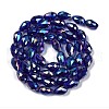 Transparent Electroplate Glass Beads Strands EGLA-N013-T8mm-B07-2