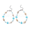 Glass & Turquoise & Shell Beads Bracelets for Women BJEW-JB11757-2
