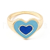 Heart Enamel Finger Ring for Girl Women RJEW-Z010-01LG-RS-2