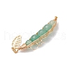 4Pcs 4 Styles Synthetic Citrine & Natural Carnelian & Green Aventurine & Amethyst Beaded Pea Pendants PALLOY-TA00229-5
