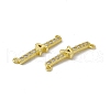 Rack Plating Brass Micro Pave Clear Cubic Zirconia Connector Charms KK-C007-37G-A-3