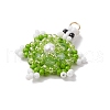 Glass Seed Beaded Pendants PALLOY-MZ00398-02-3
