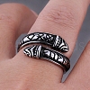 Stainless Steel Word Open Cuff Ring FIND-PW0020-16C-3