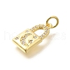 Rack Plating Brass Micro Pave Cubic Zirconia Pendants KK-M296-18G-2