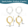 GOMAKERER 4Pcs 2 Style 925 Sterling Silver Hoop Earrings STER-GO0001-07-2