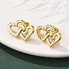 304 Stainless Steel Rhinestone Stud Earrings for Women EJEW-U052-01G-3