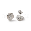Rack Plating Brass Micro Pave Clear Cubic Zirconia Stud Earrings EJEW-K299-01P-E-4