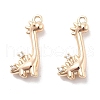 Brass Micro Pave Clear Cubic Zirconia Pendants KK-M102-39G-1
