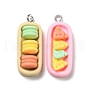 Oval Imitation Food Opaque Resin Pendants RESI-G043-C04-2