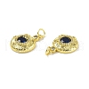 Brass Micro Pave Clear Cubic Zirconia Pendants KK-E068-VF326-3