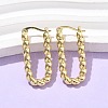 Brass Twist Rectangle Hoop Earrings for Women EJEW-L297-01B-G-1