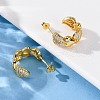 Brass Micro Pave Clear Cubic Zirconia Stud Earrings EJEW-D322-07G-01-3