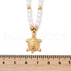 304 Stainless Steel Sea Animal Pendant Plastic Imitation Pearl Beaded Necklaces for Women NJEW-U048-02A-G-5