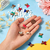12Pcs 6 Colors Opaque Resin & Walnut Wood Connector Charms RESI-TA0002-70-6