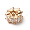 Brass Micro Pave Clear Cubic Zirconia Beads KK-D378-24G-02-2