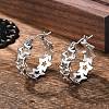 Non-Tarnish Hollow Star 304 Stainless Steel Hoop Earrings for Women STAS-A057-14P-1