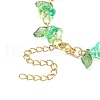 4Pcs 4 Color Acrylic & Glass Beaded Flower Linnk Chain Bracelets Set BJEW-TA00273-5