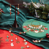 Christmas Theme Alloy Enamel Rhinestone Pendant Locking Stitch Markers HJEW-SC00001-4