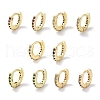 Brass Pave Cubic Zirconia Hoop Earrings for Women EJEW-L269-134G-1