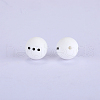 Christmas Printed Round with Snowman Pattern Silicone Focal Beads SI-JX0056A-119-1